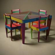 Rare “Dry” Dining Set by Massimo Morozzi for Giorgetti Matrix 1980s