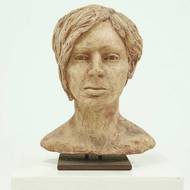 Studio Made Clay Sculpted Woman Buste Portrait Head 1970s