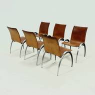 Set of 6 Dining Chairs by Pierre Mazairac & Karel Boonzaaijer for Hennie De Jong International Collections 1980s