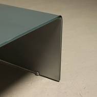 Italian Modern Etched Glass Coffee Table 1980s