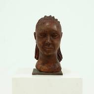 Studio Made Clay Sculpted Woman Buste Portrait Head 1970s