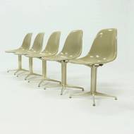 Set of 5 La Fonda Dining Chairs by Charles & Ray Eames for Vitra Herman Miller 1970s