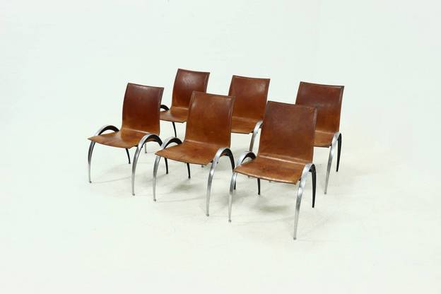 Set of 6 Dining Chairs by Pierre Mazairac & Karel Boonzaaijer for Hennie De Jong International Collections 1980s