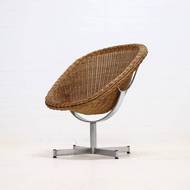 Rattan Lounge Chair by Dirk van Sliedregt for Gebr. Jonker, 1960s