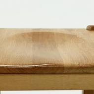 Solid Blonde Oak Cubic Stool with Carved Seat, 1970s