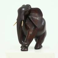 Large Mahogany Sculptural Elephant 1970s