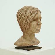 Studio Made Clay Sculpted Woman Buste Portrait Head 1970s