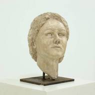 Studio Made Clay Sculpted Woman Buste Portrait Head 1970s