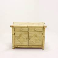 Mid Century Rattan and Bamboo Sideboard 1970s