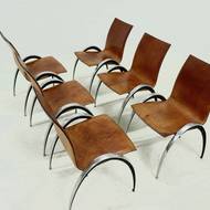 Set of 6 Dining Chairs by Pierre Mazairac & Karel Boonzaaijer for Hennie De Jong International Collections 1980s
