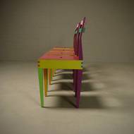 Rare “Dry” Dining Set by Massimo Morozzi for Giorgetti Matrix 1980s
