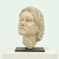 Studio Made Clay Sculpted Woman Buste Portrait Head 1970s