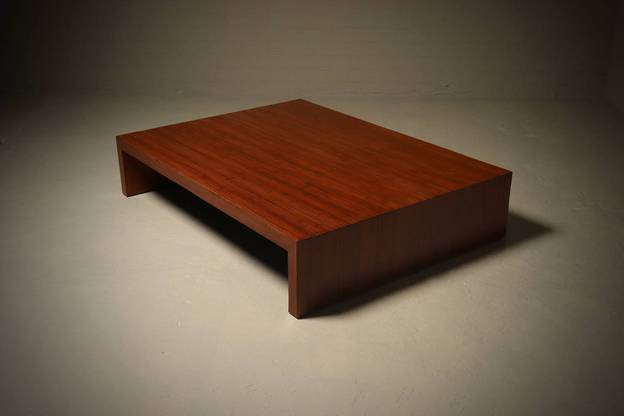 Large Bamboo Coffee Table in the Style of Axel Vervoordt 1980s