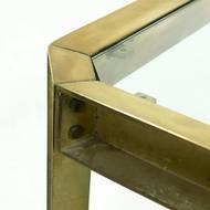 Pair of Model T09 Brass and Glass Side or Coffee Tables by Peter Ghyczy, 1970s