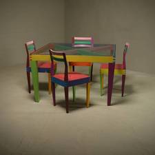 Rare “Dry” Dining Set by Massimo Morozzi for Giorgetti Matrix 1980s