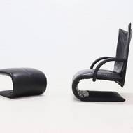 Ligne Roset Zen Lounge Chair and Ottoman by Claude Brisson 1980s