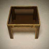 Brutalist Solid Cast Bronze Side Table by Peter Van Heeck Belgium 1970s