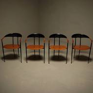 Set of 4 Post Modern Dining Chairs by Tetide Italy 1980s