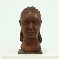 Studio Made Clay Sculpted Woman Buste Portrait Head 1970s