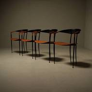 Set of 4 Post Modern Dining Chairs by Tetide Italy 1980s