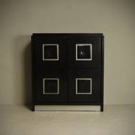 Brutalist Cabinet with Graphic Patterned Doors Belgium 1970s