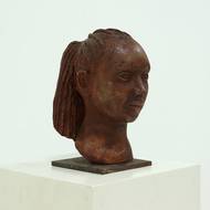Studio Made Clay Sculpted Woman Buste Portrait Head 1970s