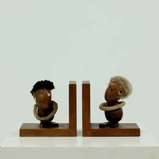 Danish Design Optimist and Pessimist Book Ends by Hans Bolling 1960s