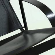 Post Modern Saddle Leather and Steel Lounge Chair 1980s