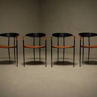 Set of 4 Post Modern Dining Chairs by Tetide Italy 1980s