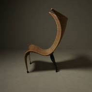 Italian Modern Sculptural Wicker and Steel Lounge Chair 1980s