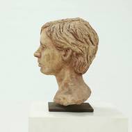 Studio Made Clay Sculpted Woman Buste Portrait Head 1970s