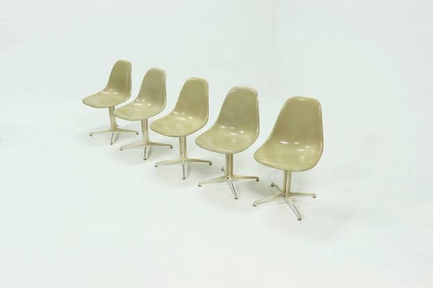 Set of 5 La Fonda Dining Chairs by Charles & Ray Eames for Vitra Herman Miller 1970s