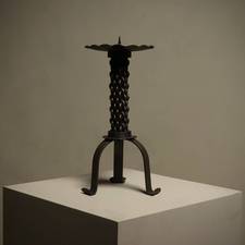 Brutalist Sculptural Wrought Iron Candle Holder 1960s