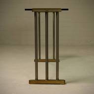 Console Table with Brass Details and Glass Top by Peter Ghyczy 1970s
