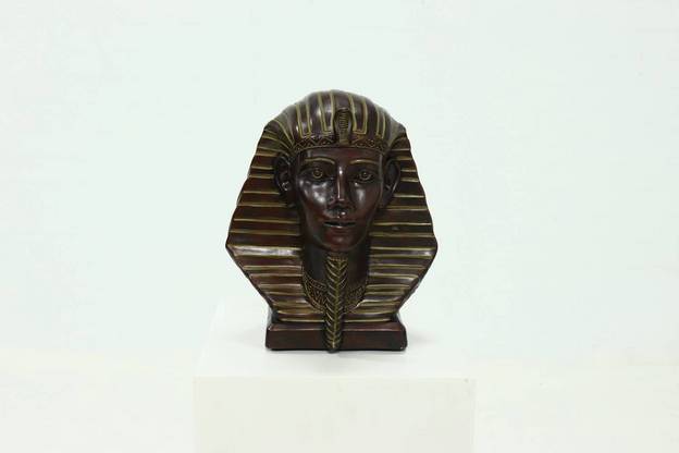 Pharaoh Bust Sculpture Signed M. Douma, 1970s