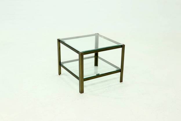 Two Tier Solid Cast Brass Coffee Table 1970s