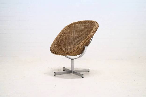 Rattan Lounge Chair by Dirk van Sliedregt for Gebr. Jonker, 1960s