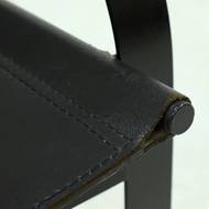 Post Modern Saddle Leather and Steel Lounge Chair 1980s