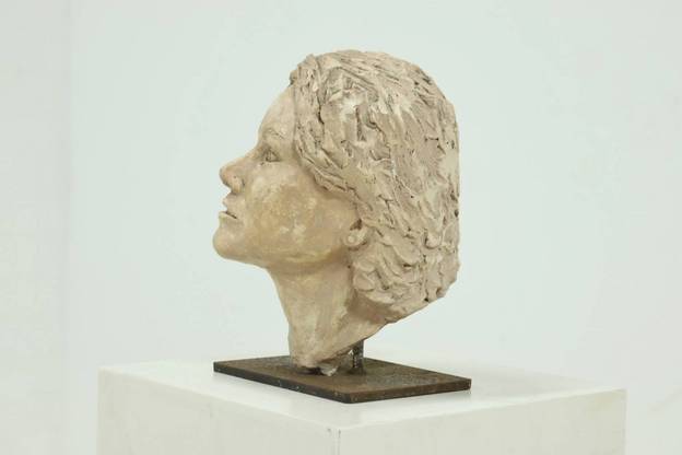 Studio Made Clay Sculpted Woman Buste Portrait Head 1970s