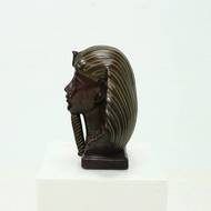 Pharaoh Bust Sculpture Signed M. Douma, 1970s