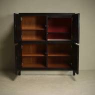 Brutalist Cabinet with Graphic Patterned Doors Belgium 1970s