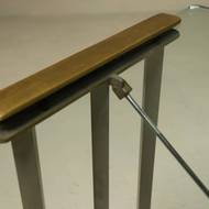Console Table with Brass Details and Glass Top by Peter Ghyczy 1970s