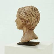 Studio Made Clay Sculpted Woman Buste Portrait Head 1970s