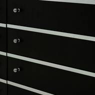 Large Modular Sideboard in Ebonized Wood with Aluminium Accents 1980s