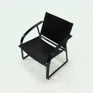Post Modern Saddle Leather and Steel Lounge Chair 1980s