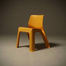 Sculptural Monobloc Chair in Yellow ABS Plastic 1970s