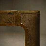 Brutalist Solid Cast Bronze Side Table by Peter Van Heeck Belgium 1970s
