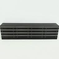 Large Modular Sideboard in Ebonized Wood with Aluminium Accents 1980s