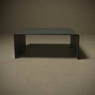 Italian Modern Etched Glass Coffee Table 1980s