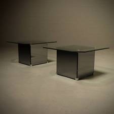 Pair of Mirrored Glass Coffee Tables 1980s
